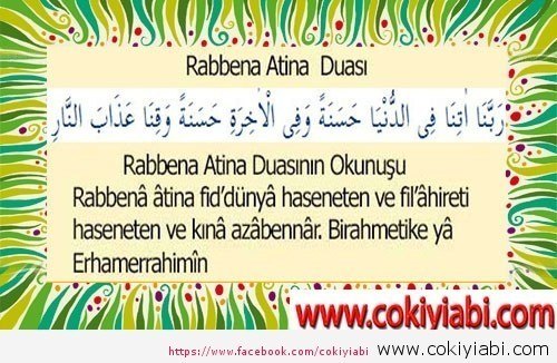 Rabbena Atina Duası Türkçe Ve Arapça Anlamı