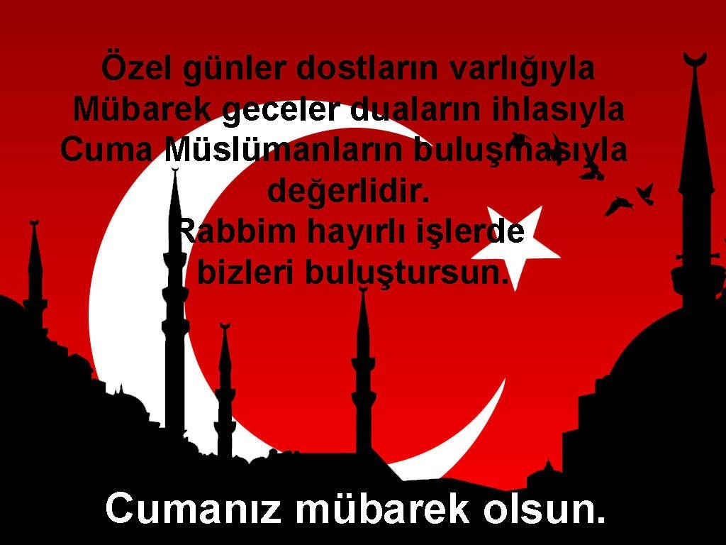 Türk bayraklı Resimli cuma mesajları