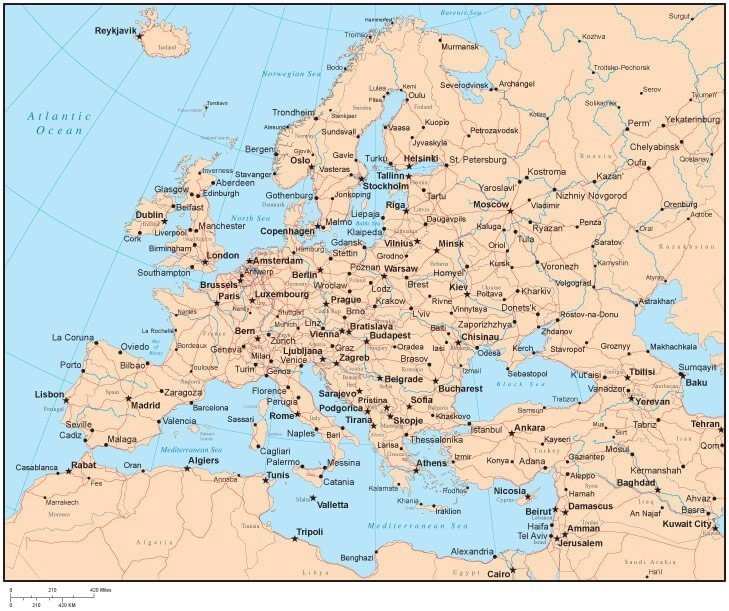 Map Of Europe Countries Avrupa Harita Haritalar Images