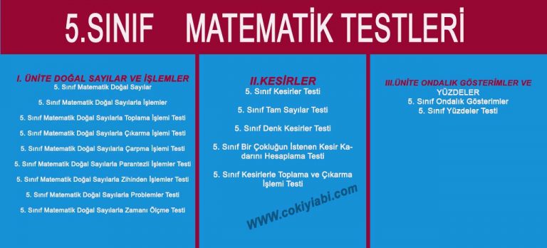 5.Sınıf Matematik Testleri
