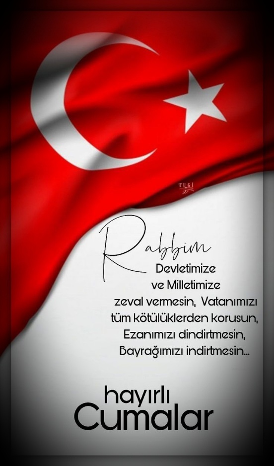 Türk bayraklı Cuma Mesajları