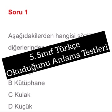5. Sınıf Türkçe Okuduğunu Anlama Testleri